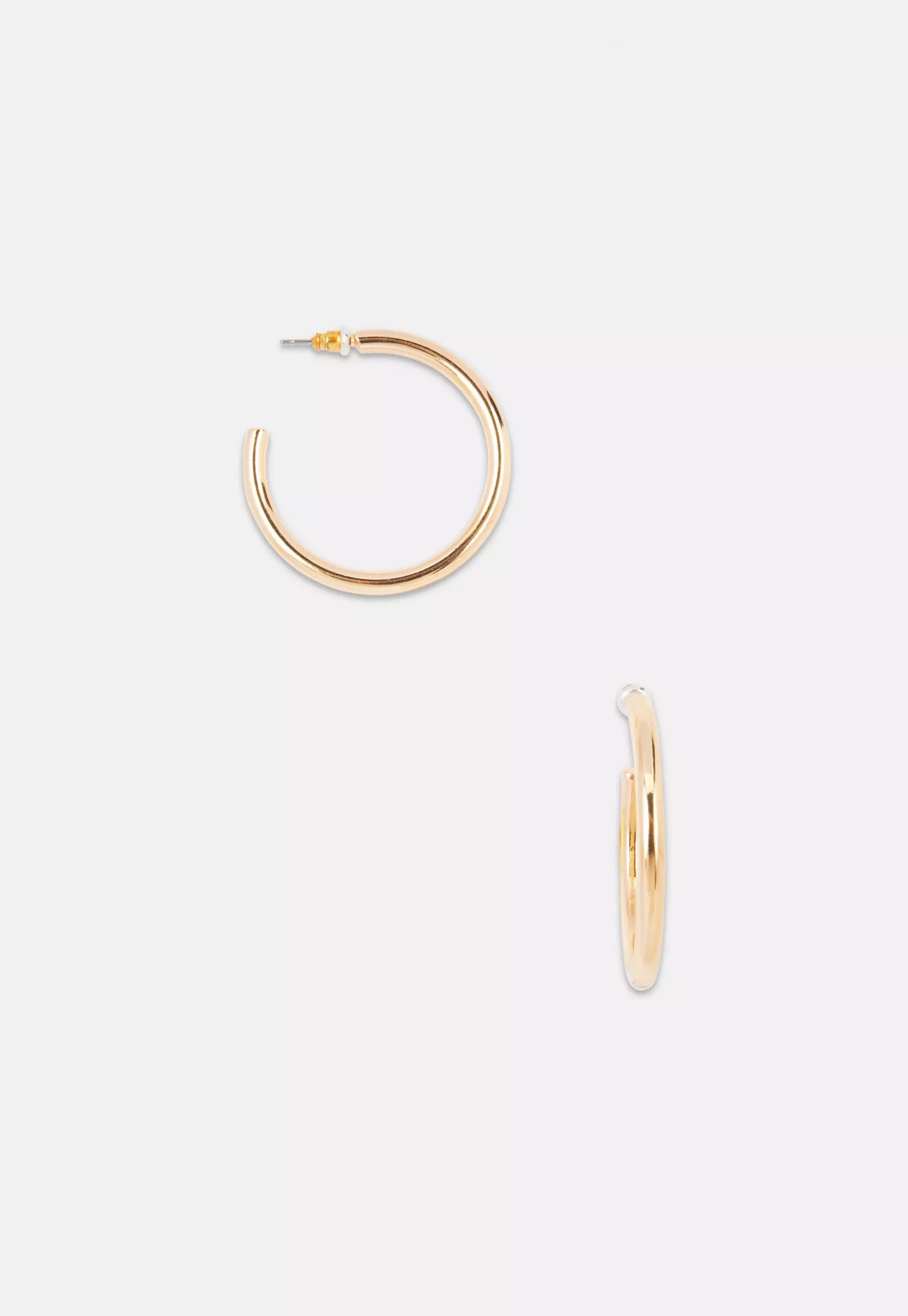 Gold Look Clean Gold Hoop Earrings | Missguided (US & CA)