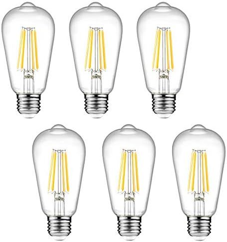 Dimmable Ascher Vintage LED Edison Bulbs, 6W, Equivalent 60W, 700lm, Warm White 2700K, ST58 Antiq... | Amazon (US)
