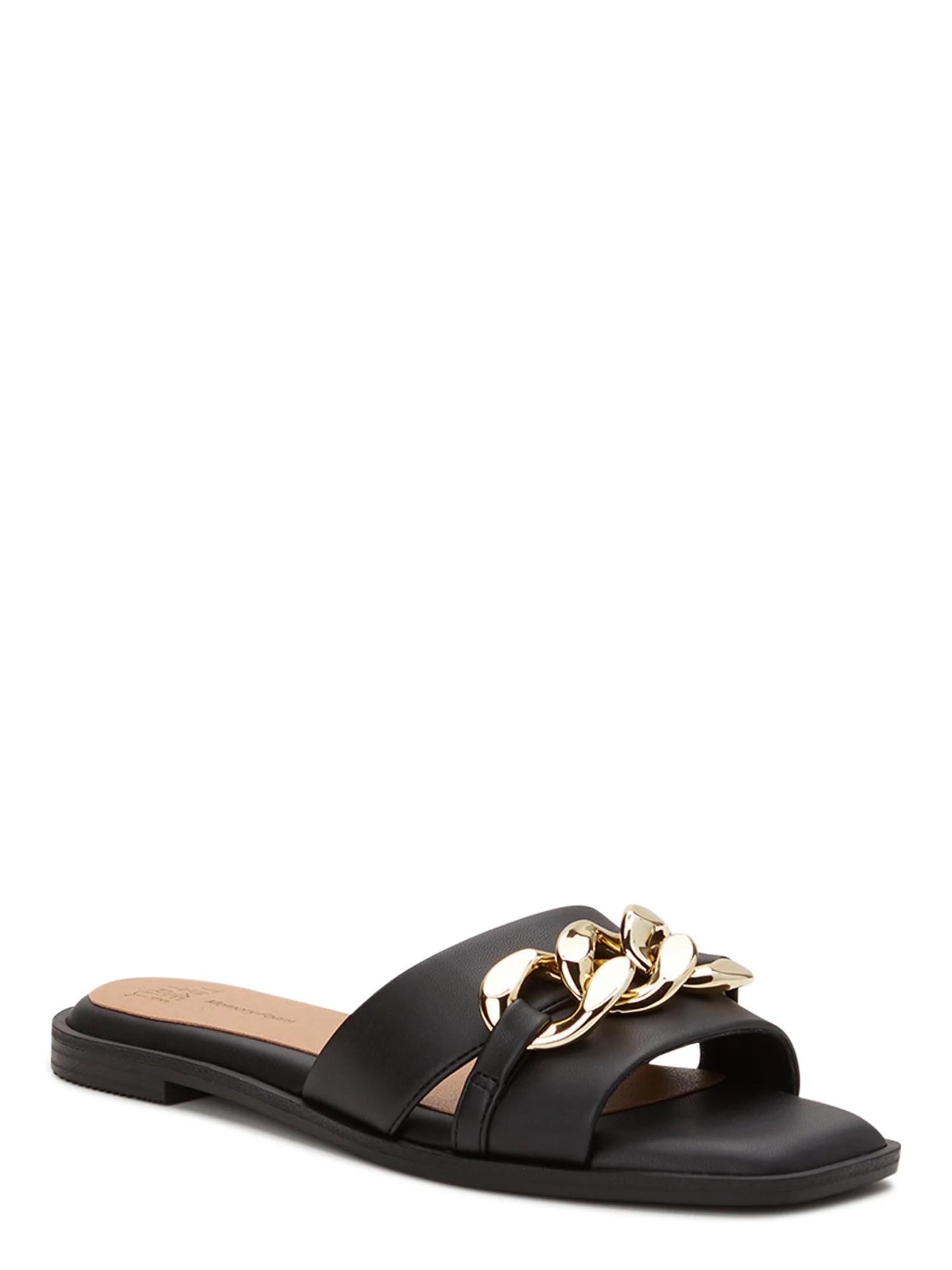 Time and Tru Women's Two Band Chain Sandals | Walmart (US)