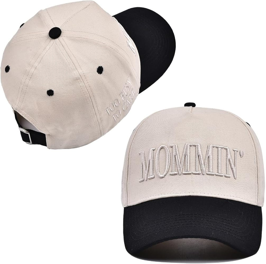 Mommin Trucker Hat,Vintage Two-Tone Women's Baseball Cap with Mommin Embroidery Ponytail Fit Unis... | Amazon (US)