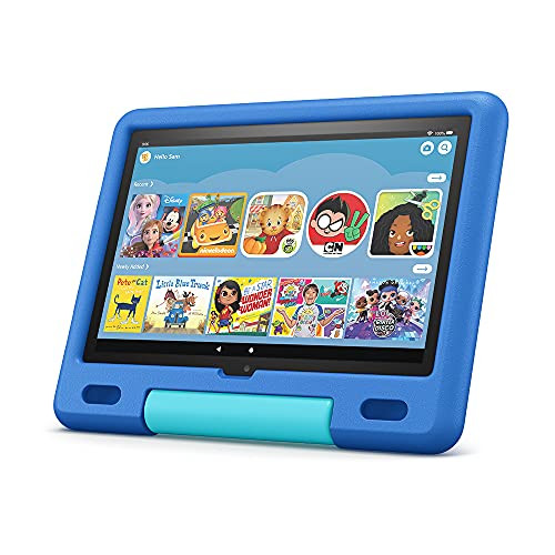 Fire HD 10 Kids tablet, 10.1", 1080p Full HD, ages 3–7, 32 GB, Sky Blue | Amazon (US)
