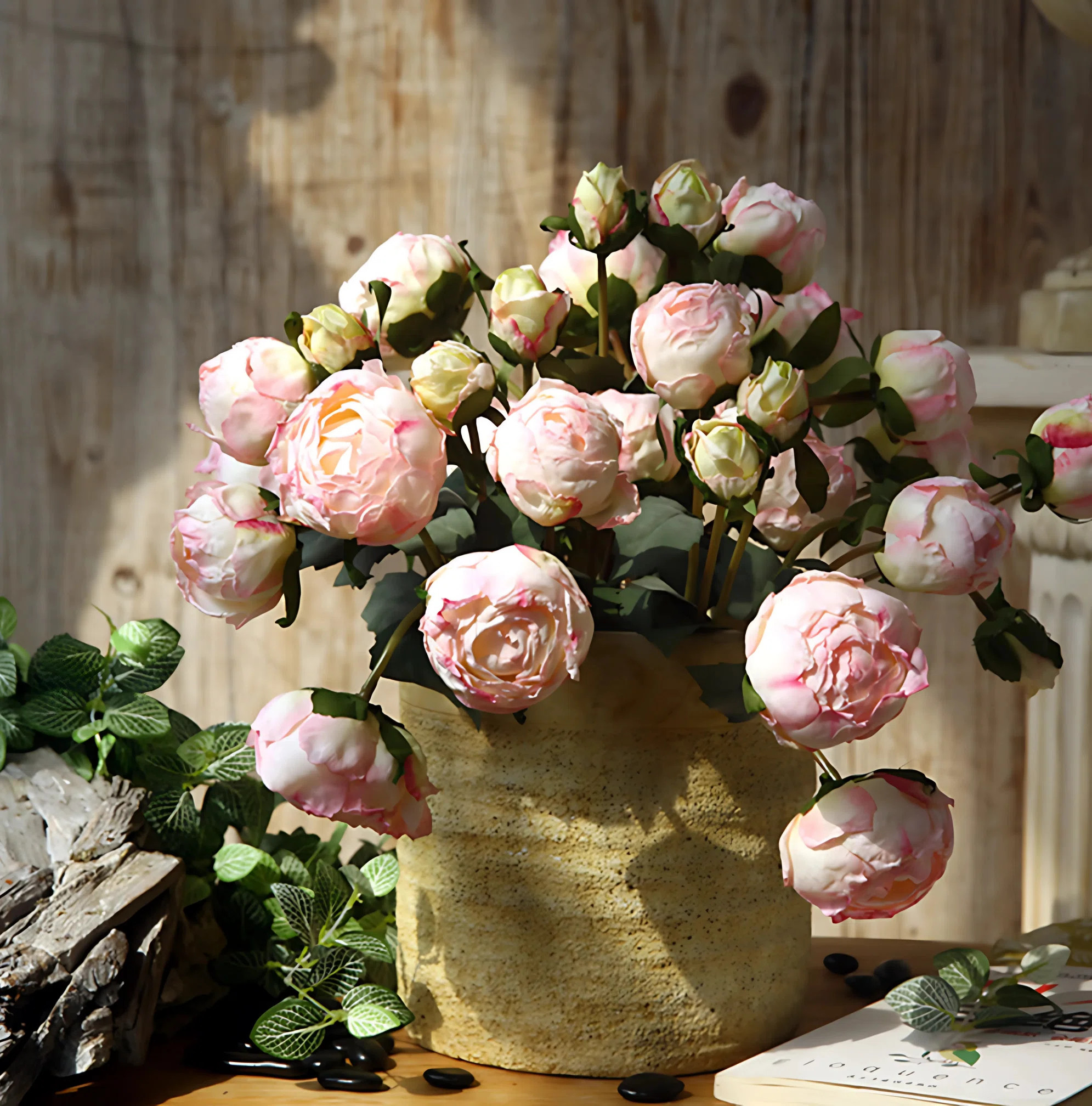 Dried Look Peonies | 9 Stems Artificial Wedding | Home Decoration | Gifts | Decor Floral Flowers | Wayfair North America