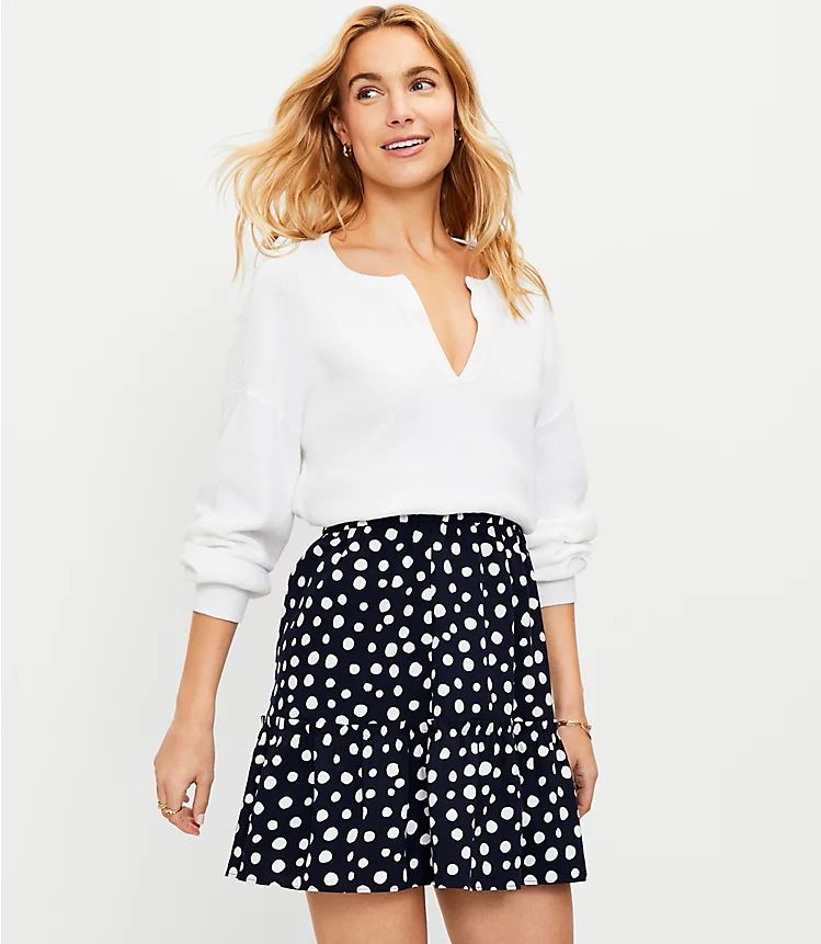 Dotted Tiered Skirt | LOFT