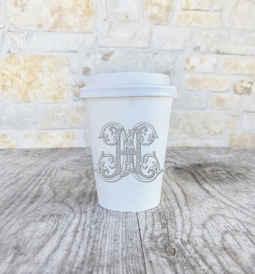 Coffee Cups With Lids, Personalized, Monogrammed, Custom, Coffee, Cocoa, Hot Chocolate, Brunch, S... | Etsy (US)