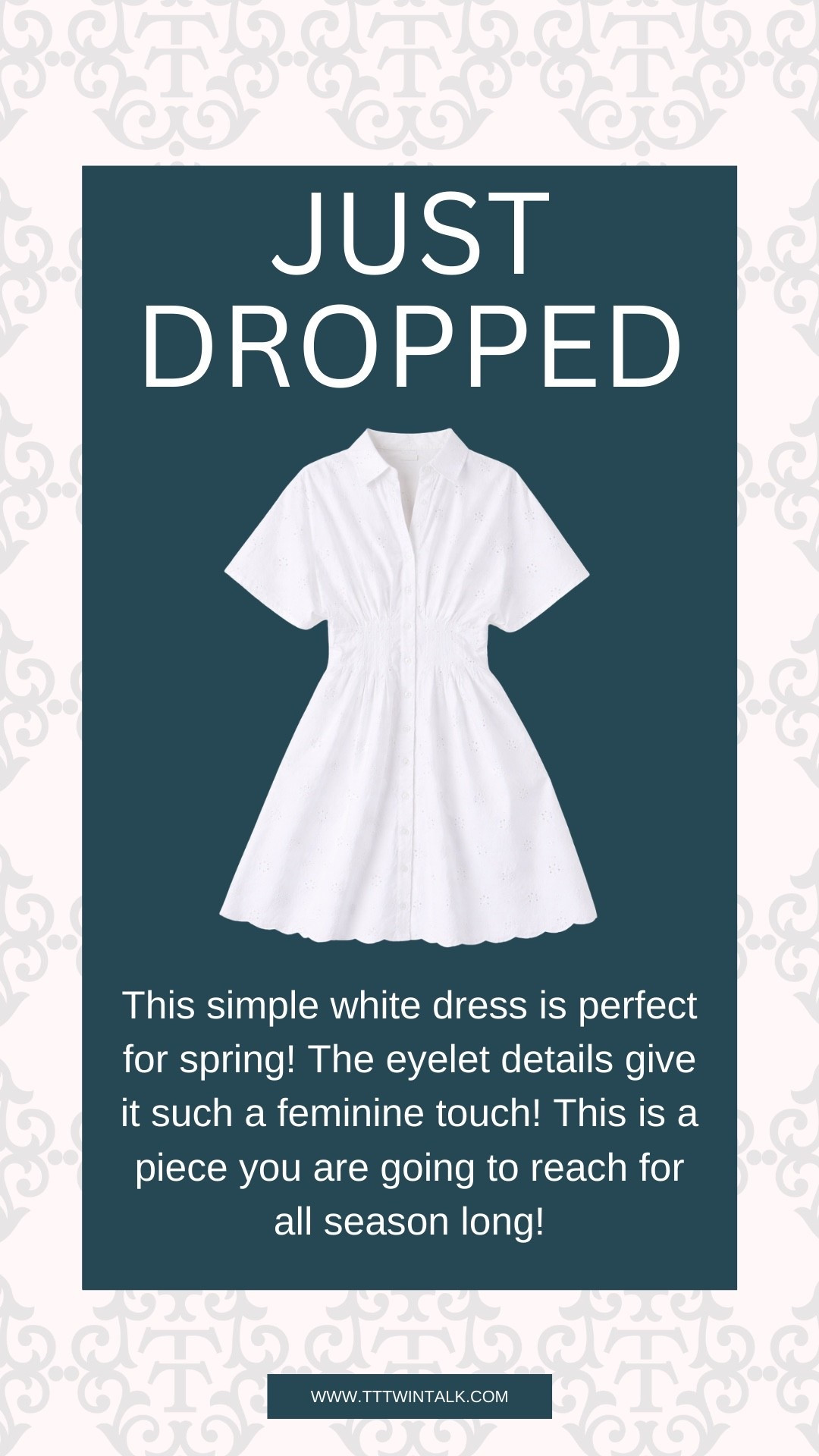 This simple white dress is perfect for spring! The eyelet details give it such a feminine touch! This is a piece you are going to reach for all season long!

#LTKSeasonal #LTKOver40 #LTKMidsize