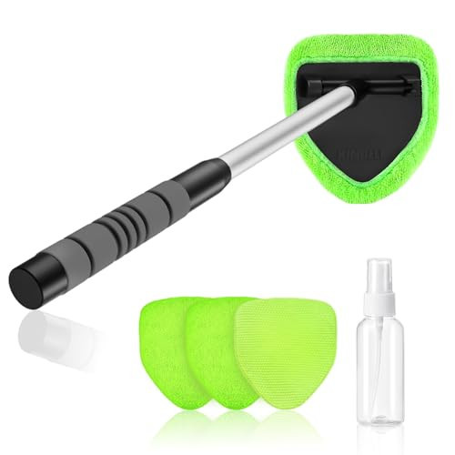 XINDELL Windshield Cleaner Tool – Car Interior Glass Cleaning Kit with Extendable Handle & 4 Microfiber Pads, Auto Glass Wash Brush for Car Detailing, Trucks, SUVs, RVs & Home Windows | Amazon (US)