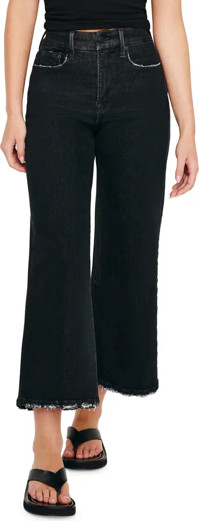 Good American Good Waist High Waist Crop Palazzo Jeans | Nordstrom | Nordstrom