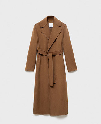 Mango Women's Handmade Belt Wool Coat - Macy's | Macy's