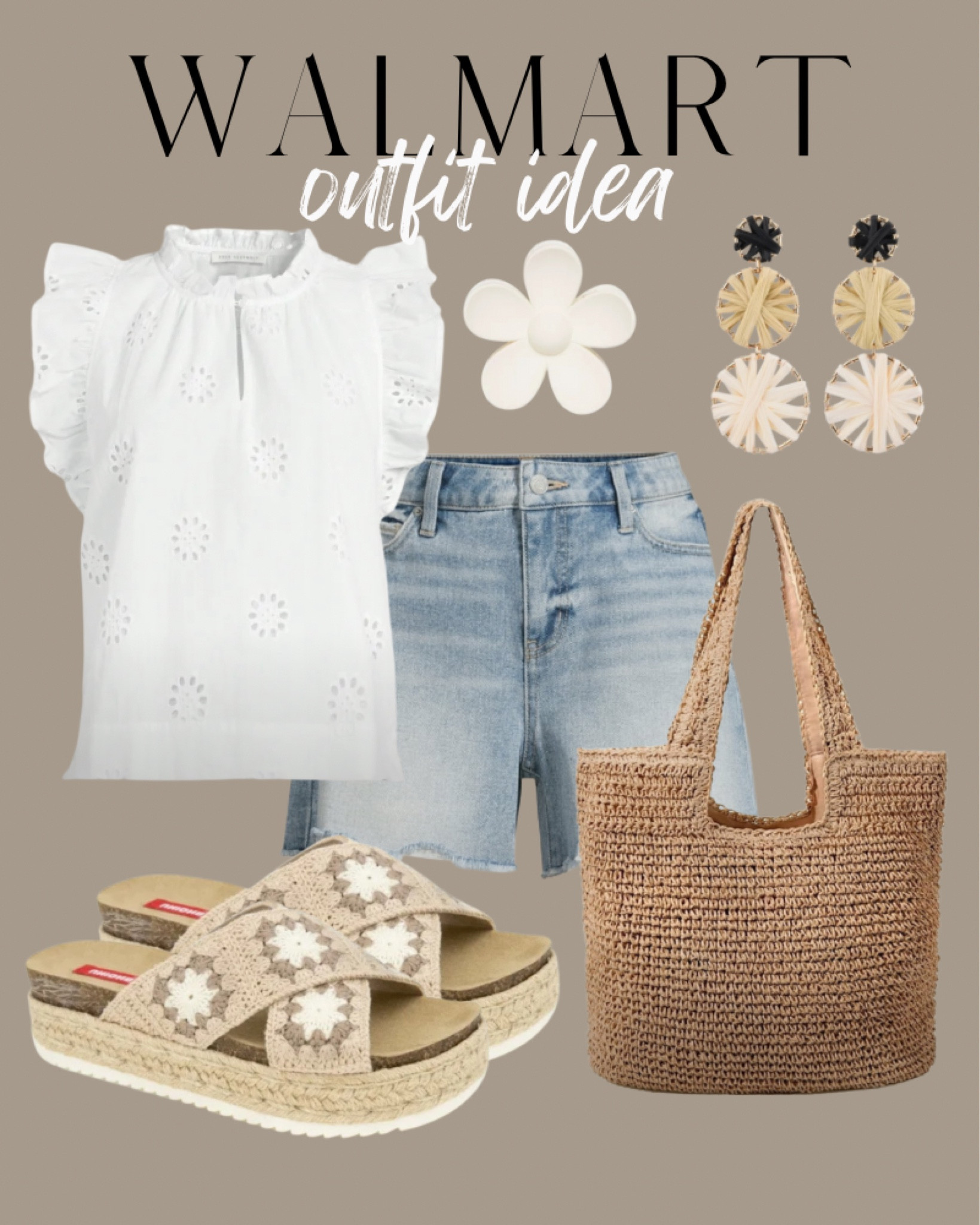 Walk outfit, Walmart new arrivals, summer outfit, white eyelet, denim shorts, platform sandals

#LTKSeasonal #LTKFestival #LTKStyleTip