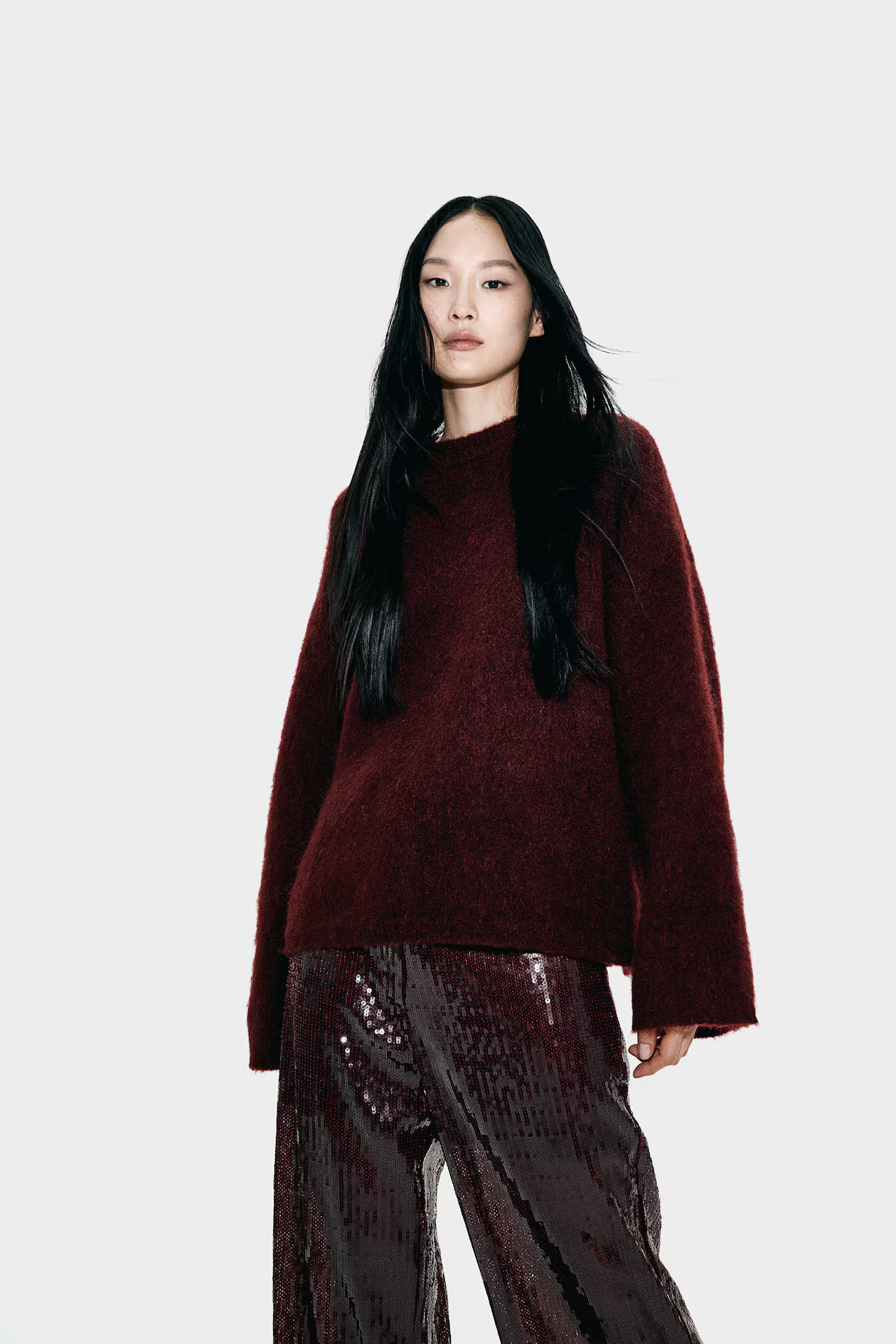 Jersey oversize en mezcla de mohair - Burdeos - MUJER | H&M ES | H&M (FR, IT, ES, PT, BE)