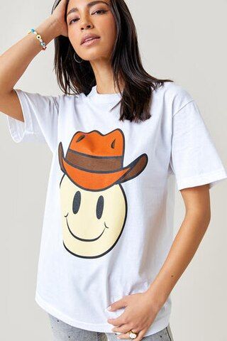 Cowboy Smiley Face Tee - francesca's | Francesca's