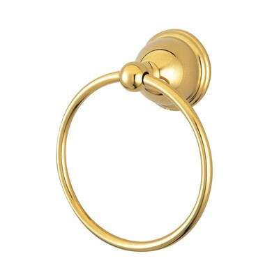 Elements of Design Restoration Polished Brass Wall Mount Single Towel Ring | Lowe's