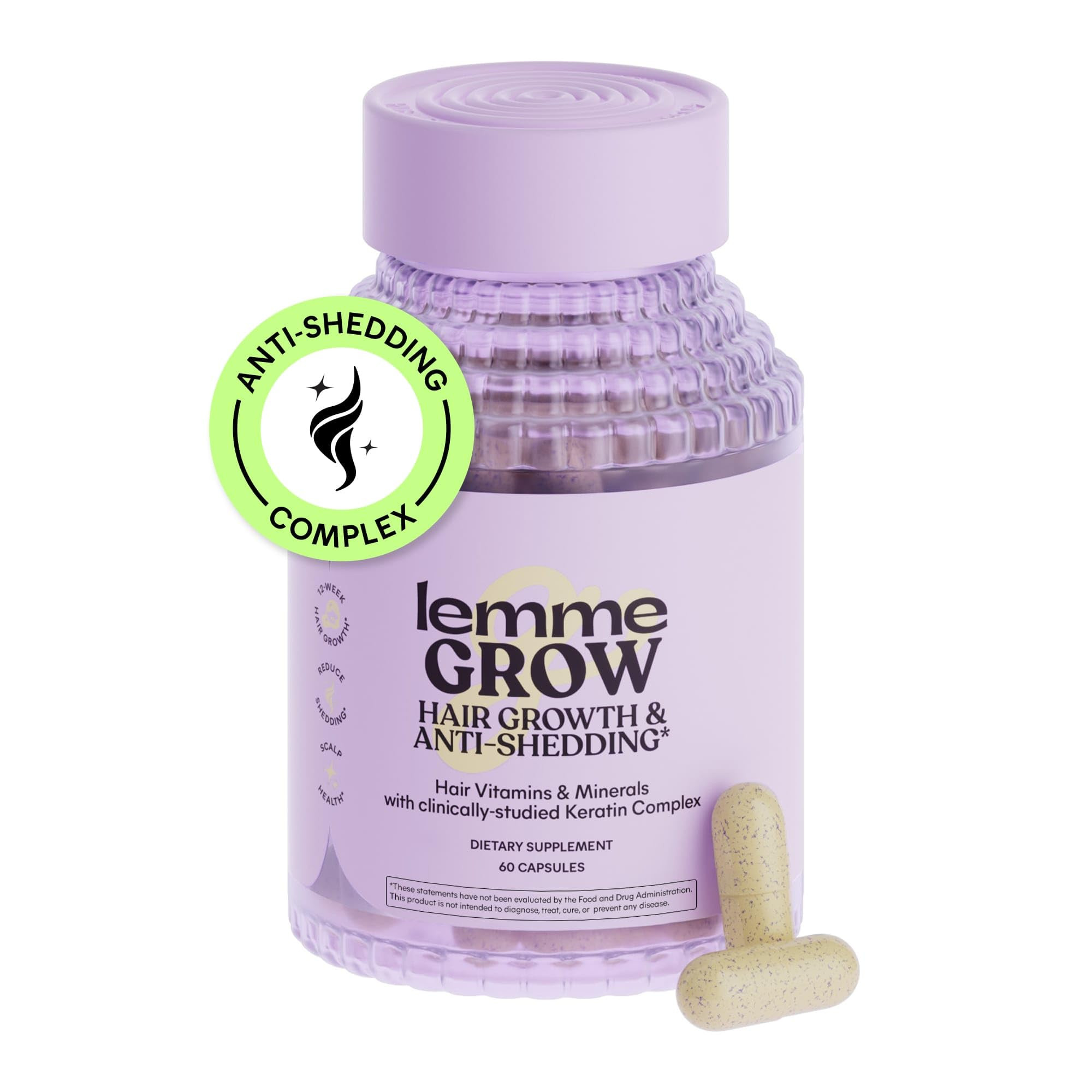 Lemme Grow Hair Growth Supplement for Women, Clinically Proven Keratin Complex for Visibly Thicke... | Amazon (US)
