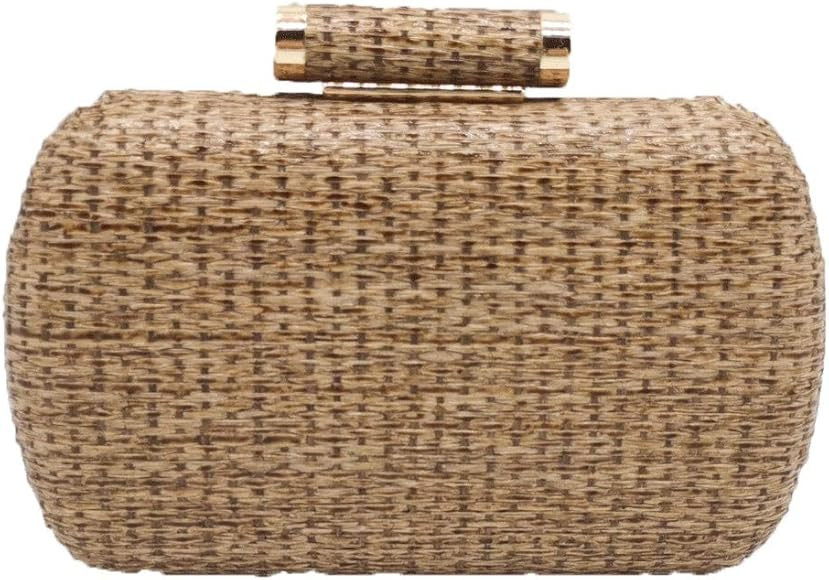 Boutique De FGG Casual Straw Clutch Purses for Women Chain Shoulder & Crossbody Bag Metal Evening... | Amazon (US)