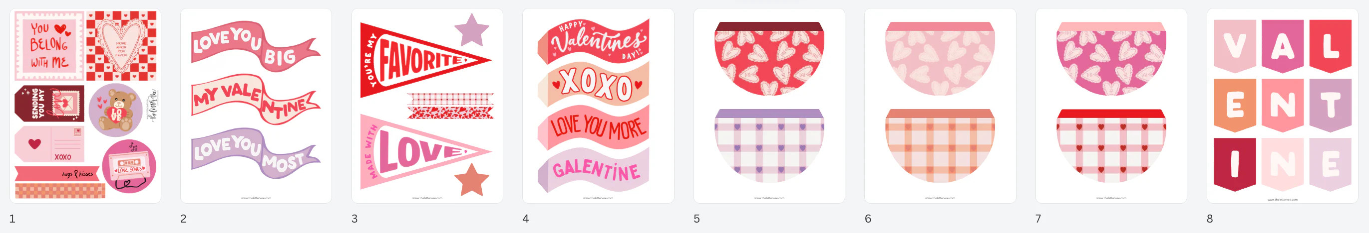 Valentine's Day Vol. 6 Flag + Tags | printable flags + tags | The Letter Vee