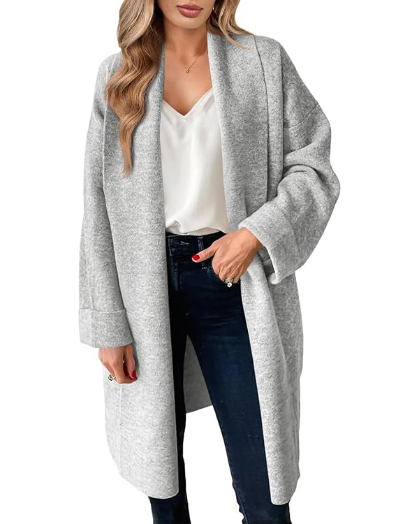 Saodimallsu Womens Long Cardigan Sweaters Chunky Open Front Oversized Slouchy Knit Fall Trendy Co... | Amazon (US)
