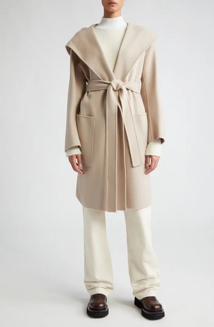 Max Mara Priscilla Hooded Virgin Wool Wrap Coat | Nordstrom | Nordstrom