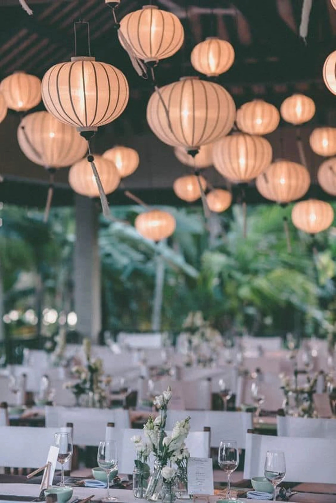 16pcs Hoi An Bamboo Lantern 35cm, white Color, Wedding Patio Decor | Etsy (US)