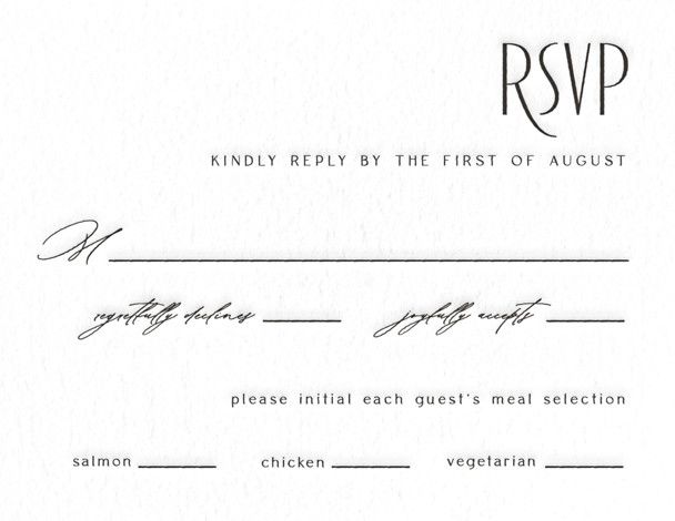 "Epoch" - Customizable Letterpress Rsvp Cards in Black by Olivia Raufman. | Minted