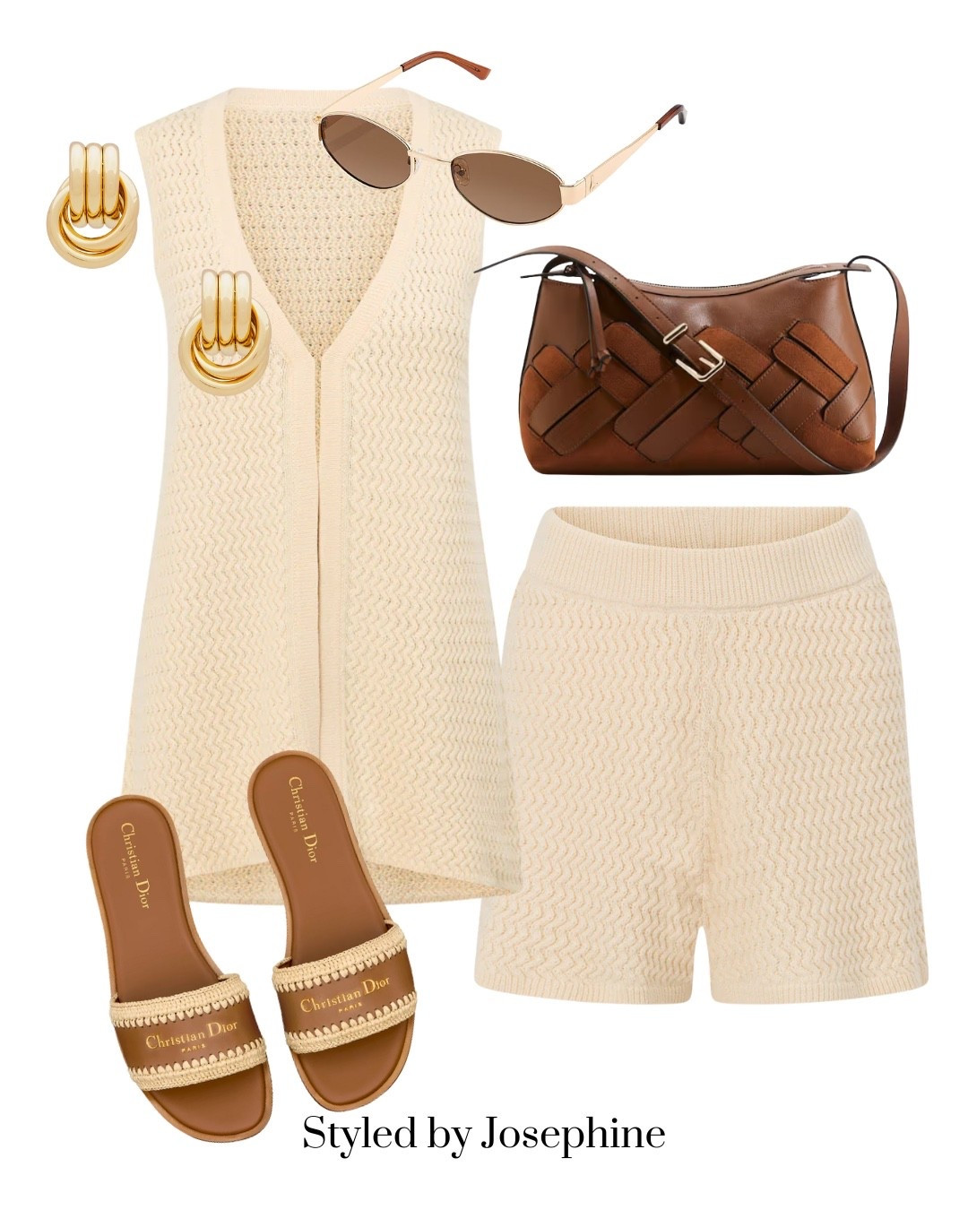 Golden tones & woven textures ☀️ This knit matching set is everything for golden hour dinners or a day exploring a coastal town. Styled with Dior slides & brown leather details.

Tags: KnitStyle MatchingSets VacationVibes DiorSlides BrownAccessories NeutralFashion EffortlessChic LTKFinds

#LTKStyleTip #LTKSeasonal #LTKTravel