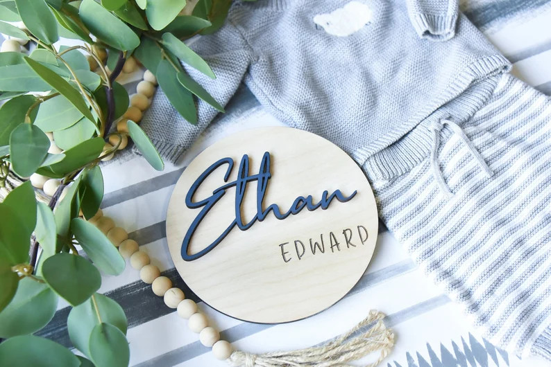 Birth Announcement Sign for Hospital, Wooden Baby Announcement Sign, Newborn Name Sign for Hospit... | Etsy (US)