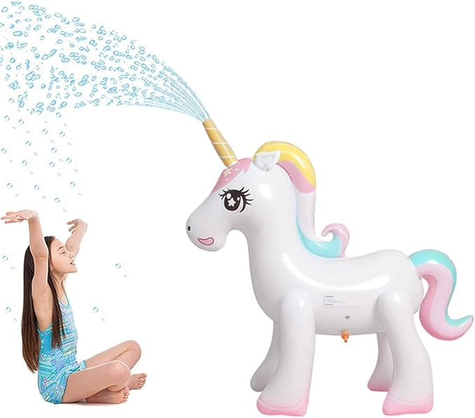 Panther Magical Inflatable Unicorn Yard Sprinkler, Summer Outdoor Water Game Splash Play Alicorn/... | Amazon (US)