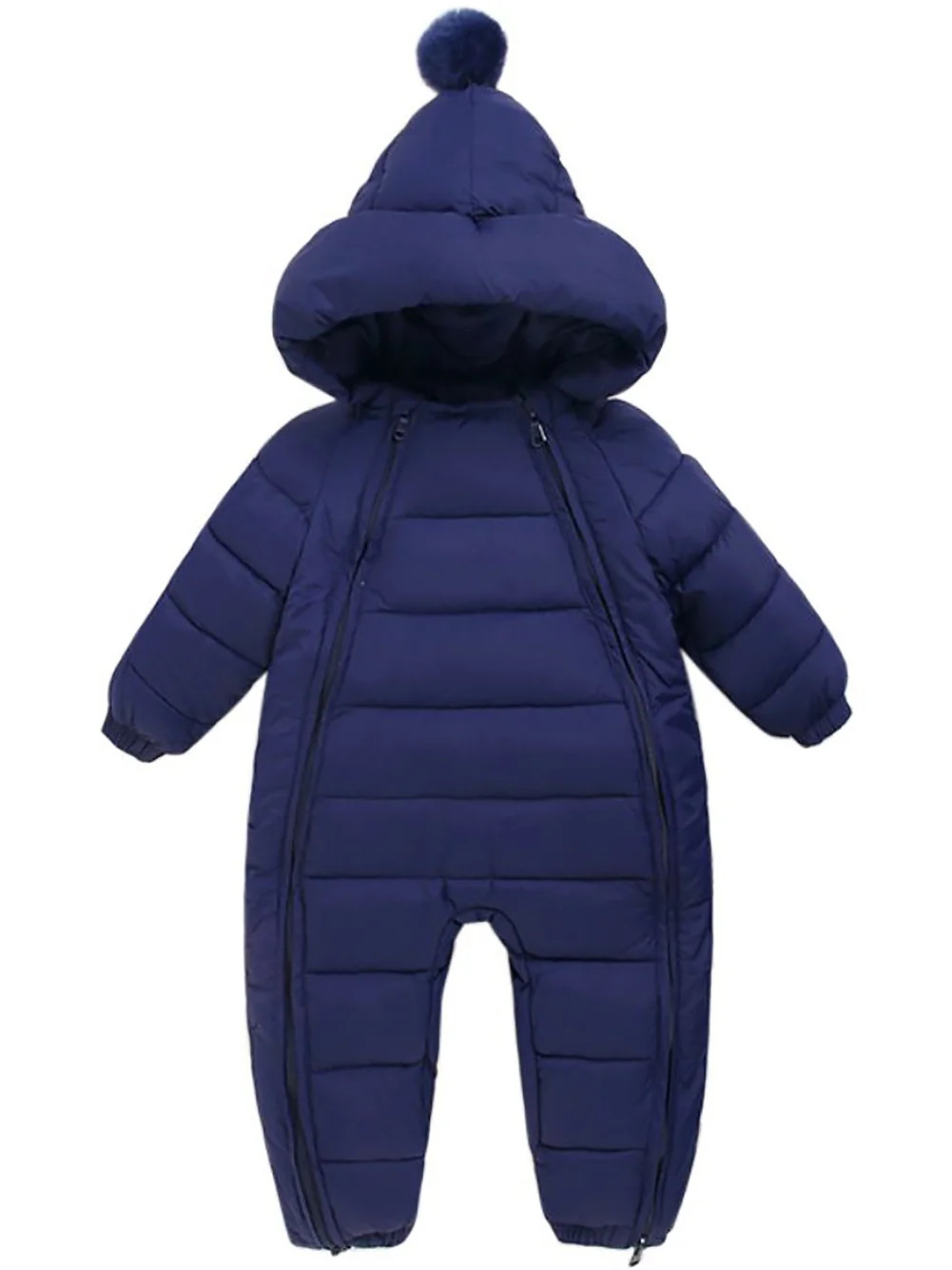 0-24M Baby Boys Girls Newborn Winter Snowsuit Down Coat Romper Hooded Double Zipper Warm Jumpsuit | Walmart (US)