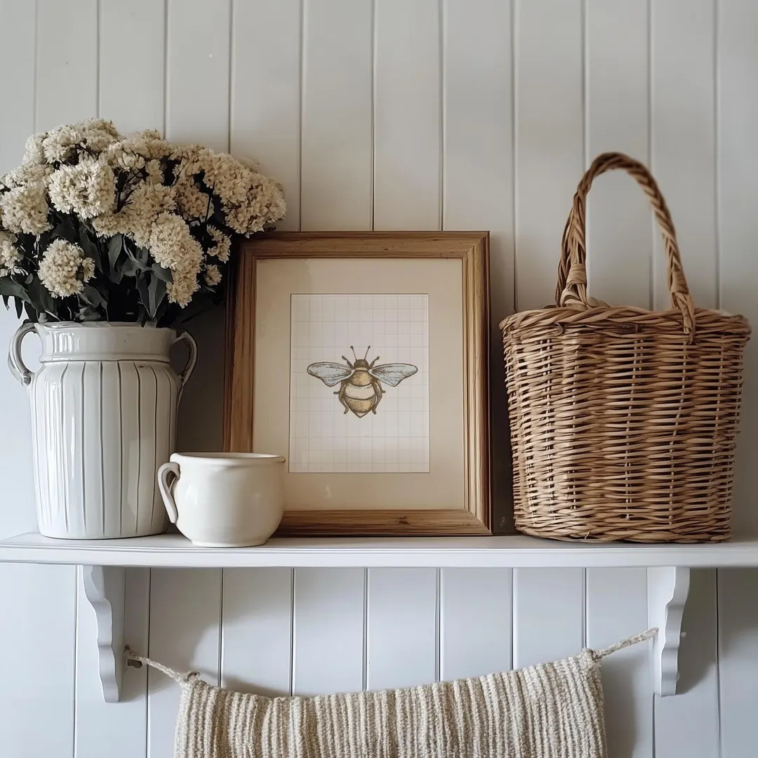 Bumble Bee Nursery Print Vintage Nursery Decor Girl Home Decor Art Print Wall Art for Bathroom De... | Etsy (US)