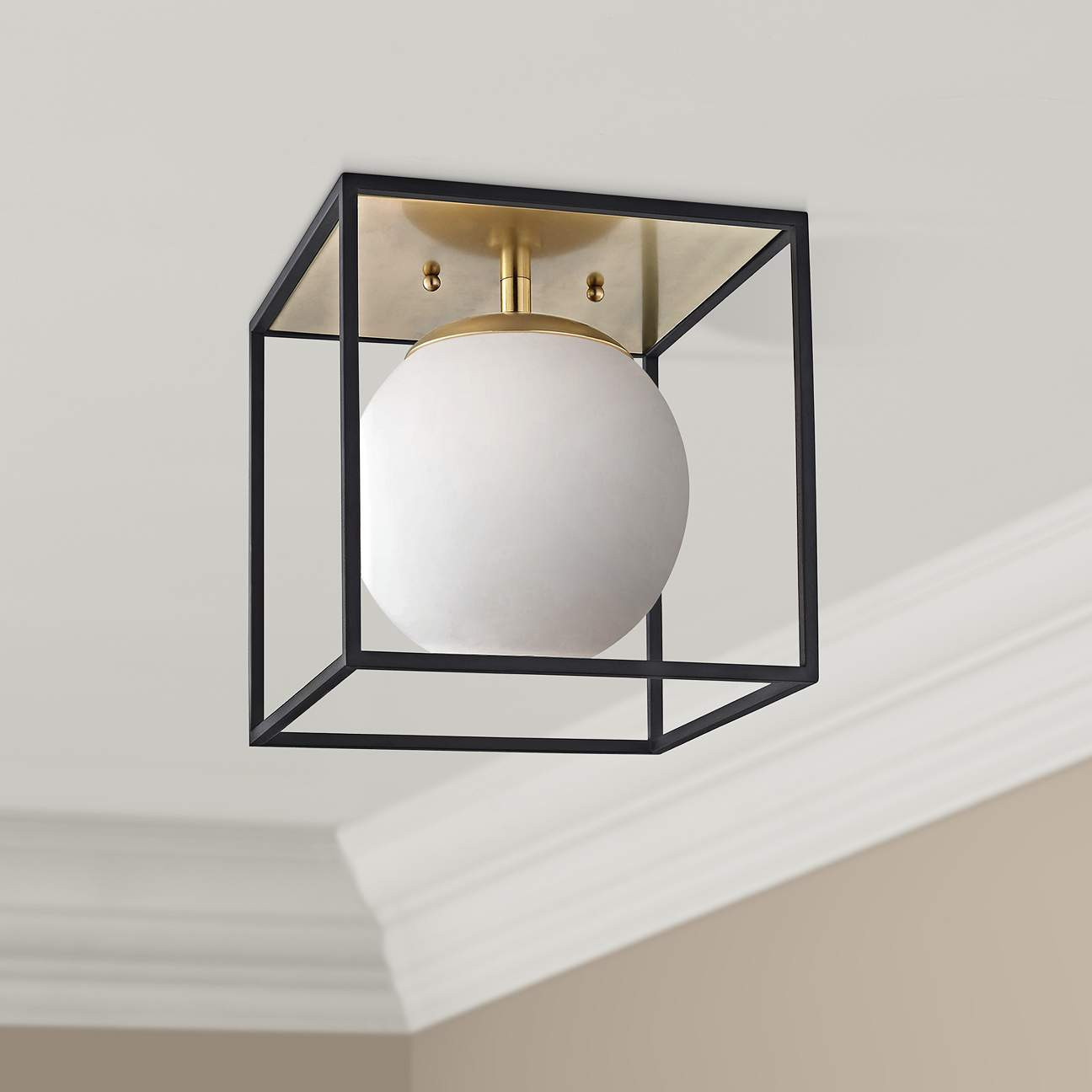 Mitzi Aira 9 1/2" Wide Aged Brass Ceiling Light | www.lampsplus.com | Lamps Plus
