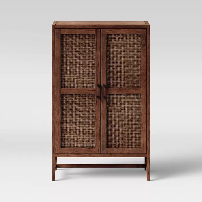Warwick Wood & Rattan Library Cabinet - Threshold™ | Target