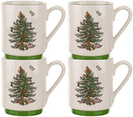 Spode Christmas Tree Stacking Mugs,Set of 4 | Amazon (US)