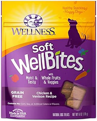 Wellness WellBites Chicken & Venison Recipe Soft & Chewy Dog Treats, 6 Ounce Bag | Amazon (US)