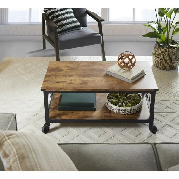 Better Homes & Gardens Rustic Country Coffee Table, Weathered Pine Finish | Walmart (US)