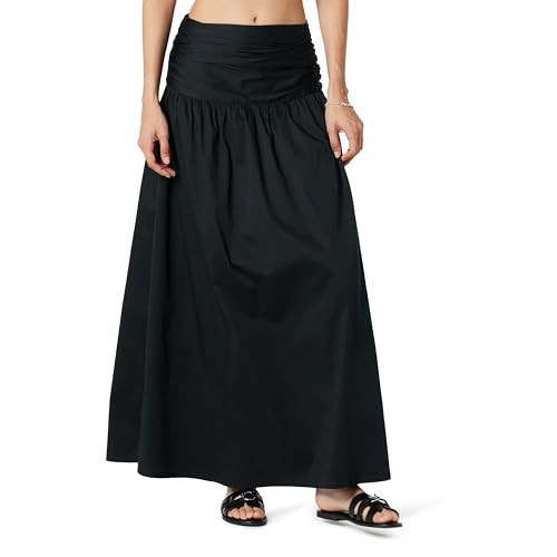 The Drop Women's Long Gathered Skirt, Black, L | Amazon (US)