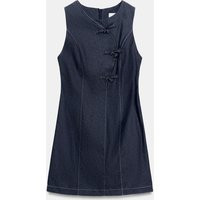 Zara - Short Dress With Frog Fastening - Indigo - M - Woman | Zara UK
