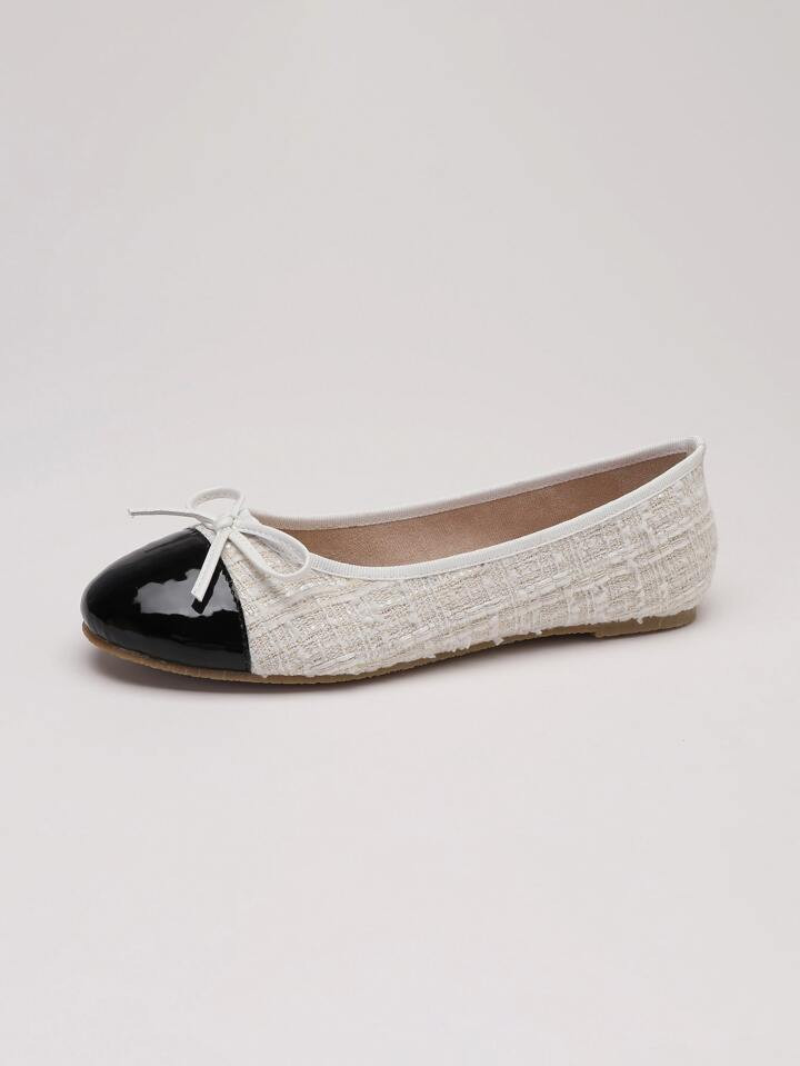 Flache Schuhe Mit Kontrastfarben Und Schleifen Dekor, Frühling/sommer/herbst Neue Ankunft, Leich... | SHEIN