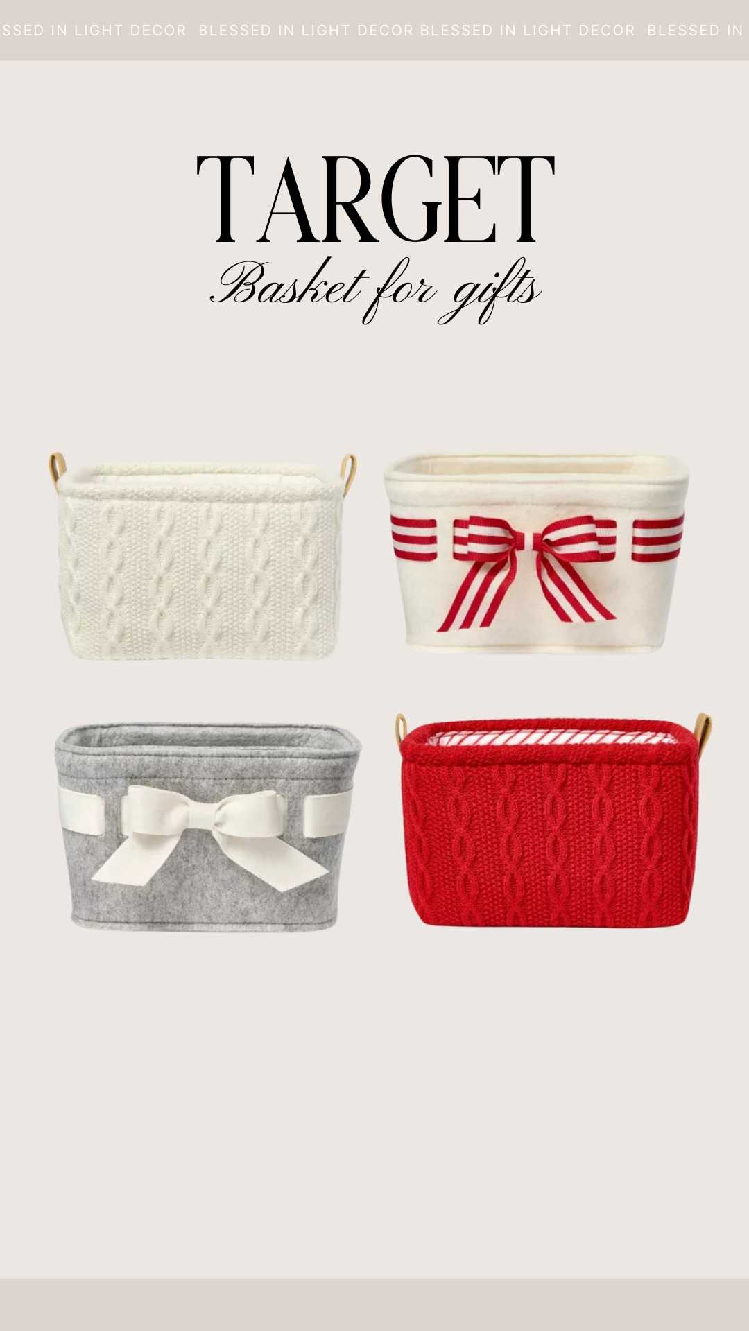 Beautiful basket for gifts@targetstyle #target #targetstyle #giftguide #giftideas #christmas2024 #LTKHoliday #LTKSeasonal 

#LTKGiftGuide #LTKHoliday #LTKU