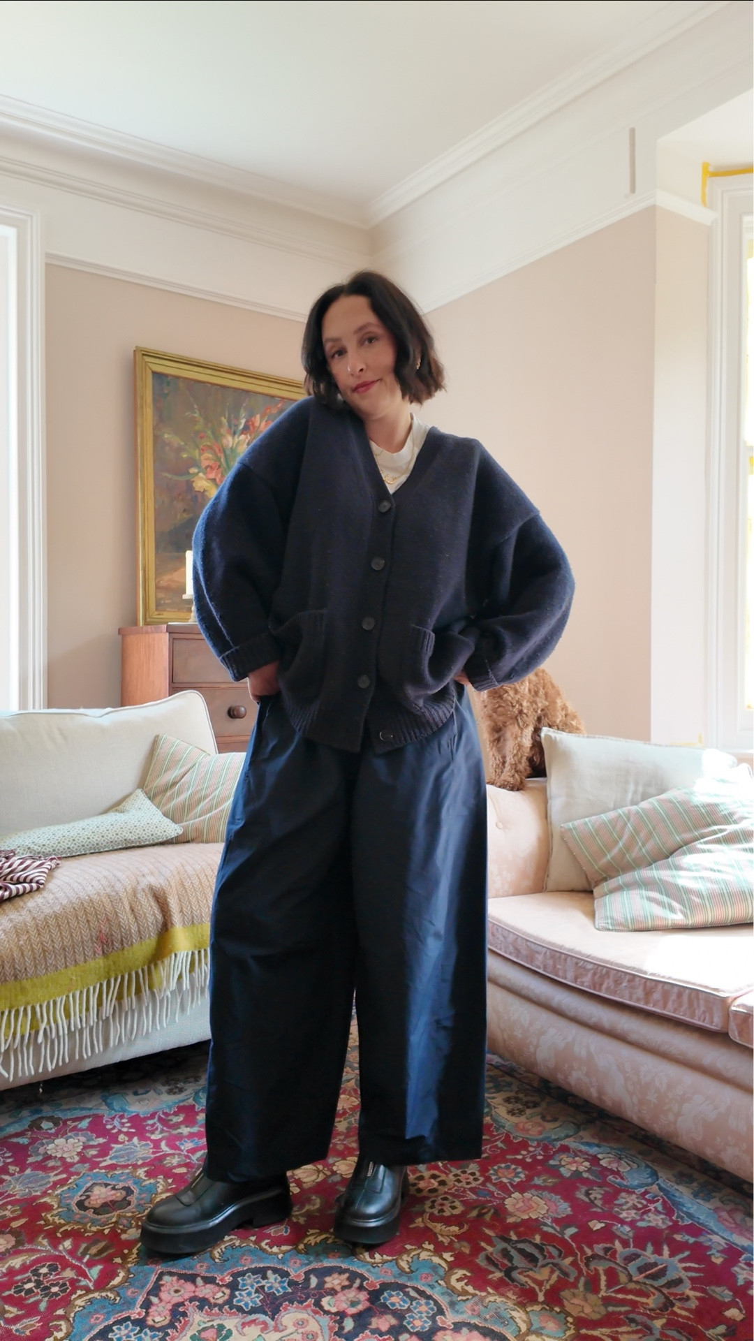 Already know this is an outfit it will be repeating.

Highly recommend the trousers. They’re an absolute steal in comparison to some very similar ones I own 👌🏼

I’m a size 12, sometimes a 14 depending on where I shop. 

Trousers - purchased in a large
T-shirt is very old - similar linked
Trainers - great to wear with both navy and brown 
Cardigan - I have a large in this 

#LTKmidsize #LTKuk #LTKautumn