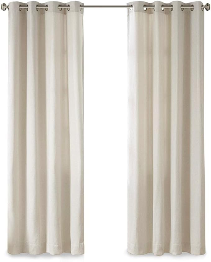Madison Park Englewood 1-Panel Pack Window Curtain Dyed, Light Heathered Effect, Room Darkening, ... | Amazon (US)