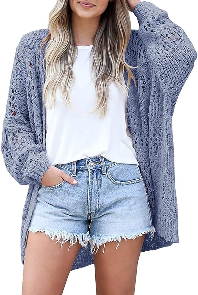 Lightweight Summer Cardigan for Women Spring Netted Crochet Knit Cardigans Sweaters | Amazon (US)