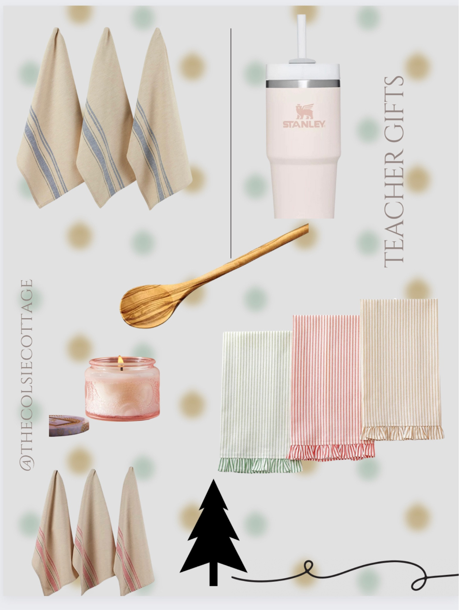 $30 and Under Teacher Gifts! This year I decided to give our teachers a french linen teatowel with a wooden spoon and a tin of Cocoa Wafers Cookies from Trader Joe’s. Tie it all together with ribbon and garland  A beautiful way to thank and appreciate our teachers for all their hardwork, especially during the holiday season!! 

#LTKSeasonal #LTKHoliday #LTKGiftGuide