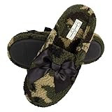 Jessica Simpson Women's Plush Marshmallow Slide On House Slipper Clog with Memory Foam, Camo, Medium | Amazon (US)