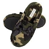 Jessica Simpson Women's Plush Marshmallow Slide On House Slipper Clog with Memory Foam, Camo, Medium | Amazon (US)