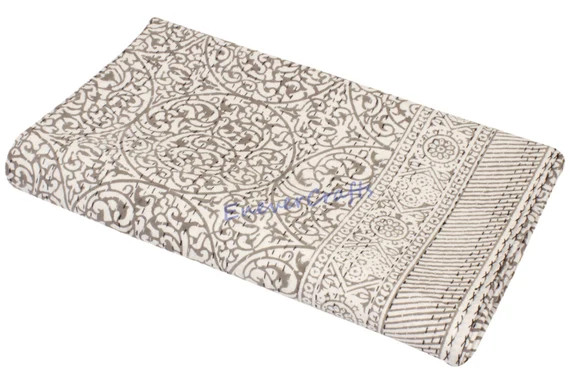 Handblock Print Kantha Quilt Bohemian Bedding Reversible | Etsy | Etsy (US)