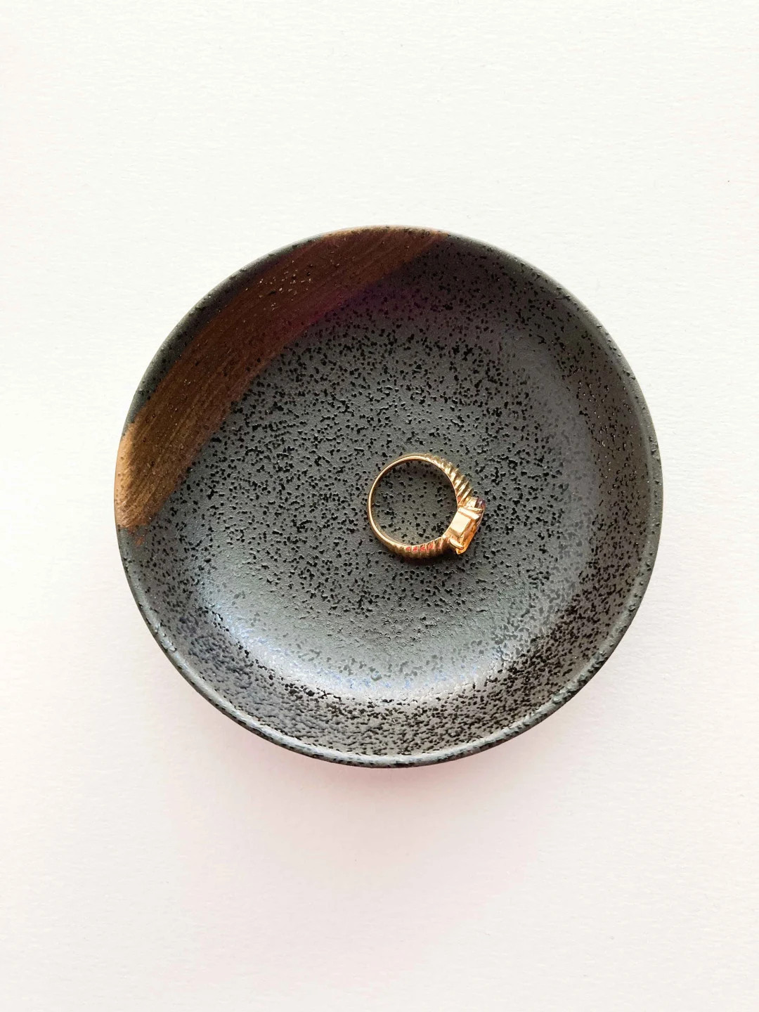 Black Stoneware Ring Dish | Simple Dish Tray | Rustic Ring Bowl | Wedding Gift Idea | Trinket Tra... | Etsy (US)