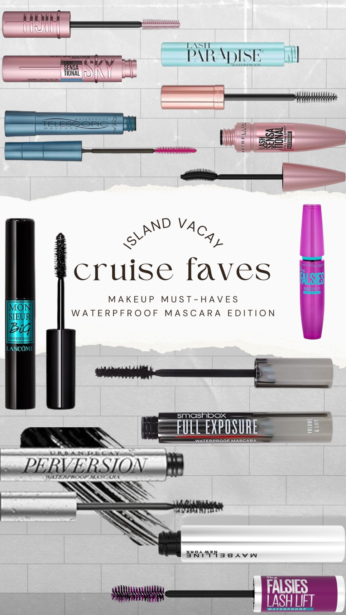 My top picks for waterproof mascara. I added some high end & some drugstore options. I’ve used all of these mascaras and haven’t had a problem with any smudging. 

Make sure to pack waterproof mascara when going on a cruise- you’ll thank me later.

#LTKstyletip #LTKbeauty #LTKtravel