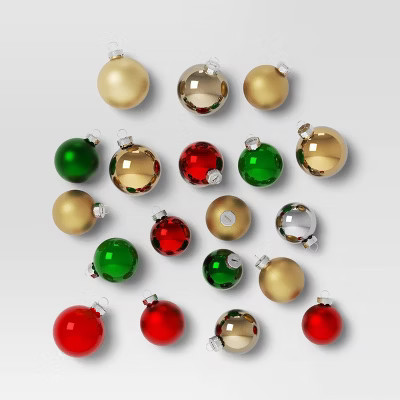 42ct Round Glass Christmas Tree Ornament Set Red/Green/Gold/Silver - Wondershop™ | Target