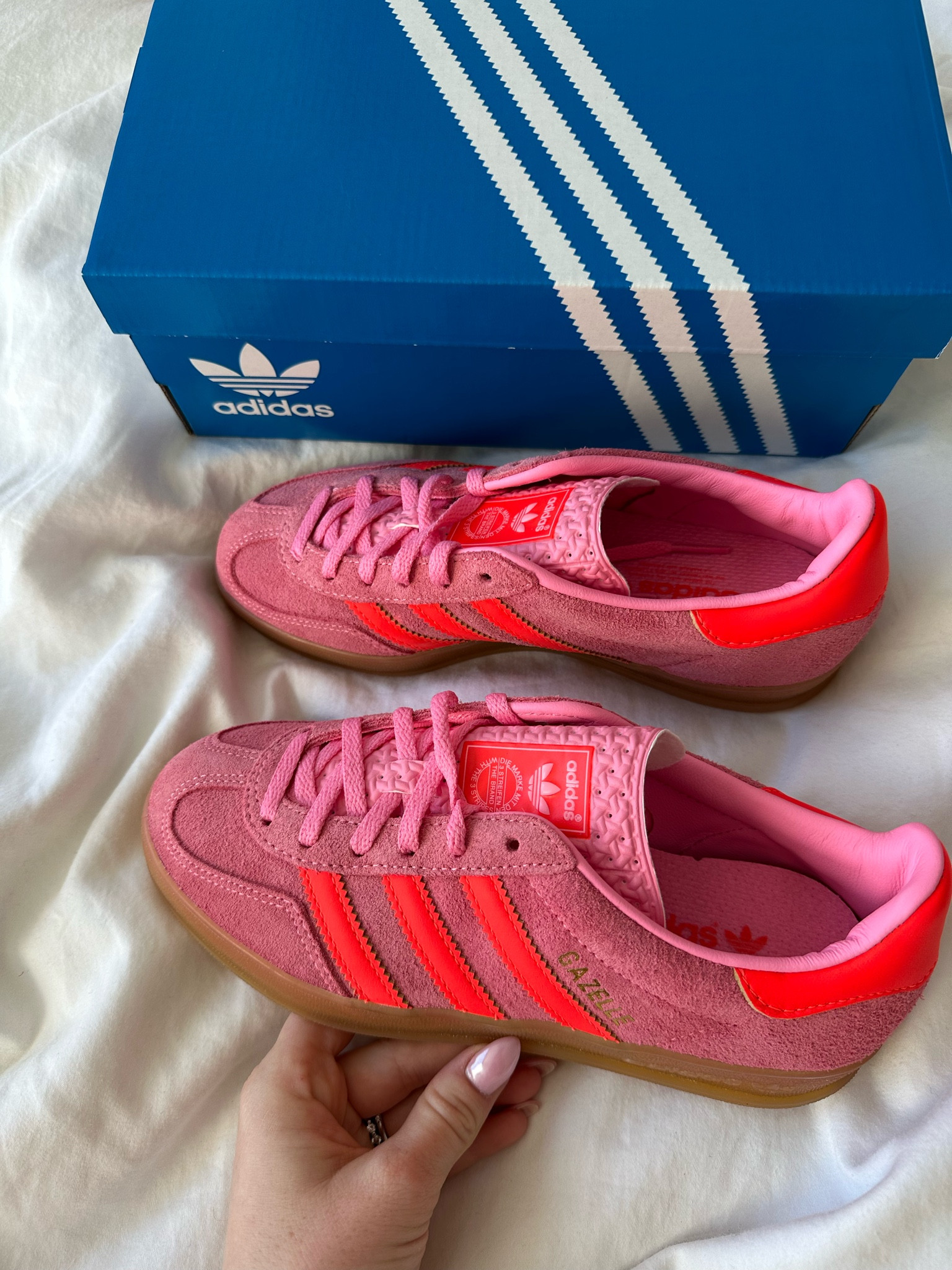 The shoe of spring. I’m obsessed with my new indoor beam pink orange gazelles. I sized down 1.5 sizes because they run big!

#LTKstyletip #LTKover40 #LTKshoecrush