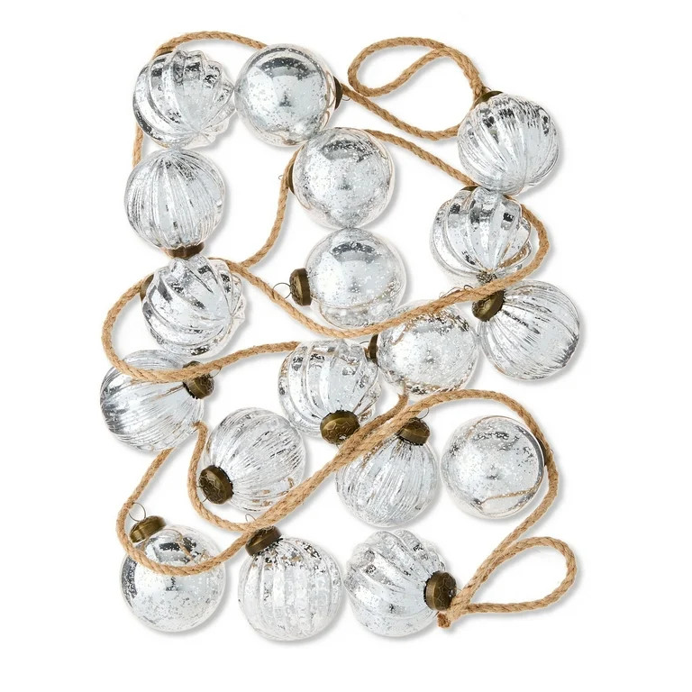 Silver Shatterproof Ornament Christmas Garland, 72 in, by My Texas House | Walmart (US)