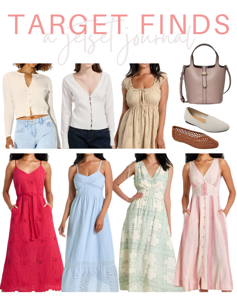 These Target Finds sure match our chic style! A New Day and Universal Thread’s midi dresses are among the favorites this week! They look perfect with these Gia flats, also from Universal Thread. The crewneck cardigan from Wild Fable and this mini tulip tote handbag are bestsellers, too! 

 #LTKSeasonal #LTKSaleAlert #LTKTravel